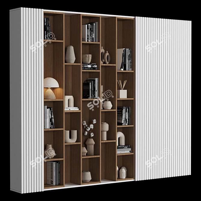 Versatile 4K Wood Modular Cabinet 3D model image 3