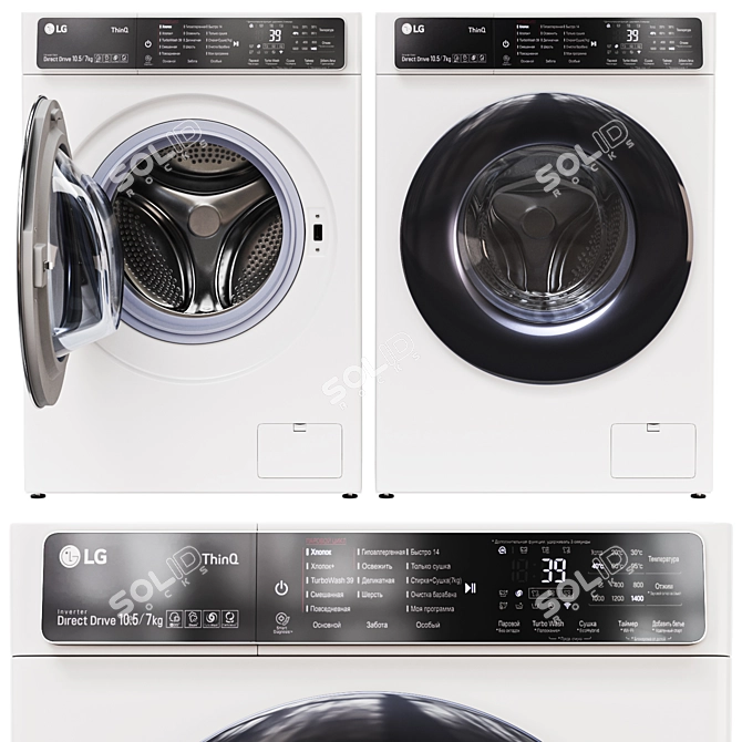 LG F2T3HS0W Washing Machine (850x600x450mm) 3D model image 1