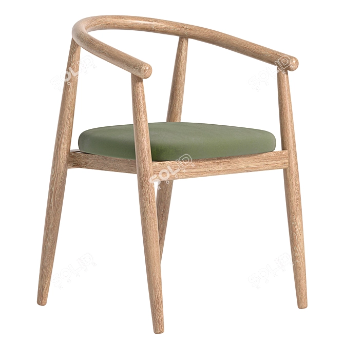 Modern Natural Wood Chair 2017 3D model image 3