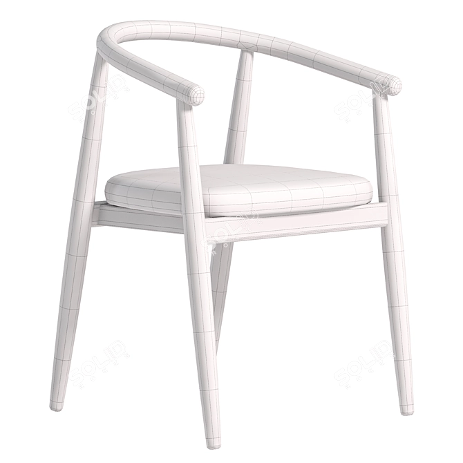 Modern Natural Wood Chair 2017 3D model image 4