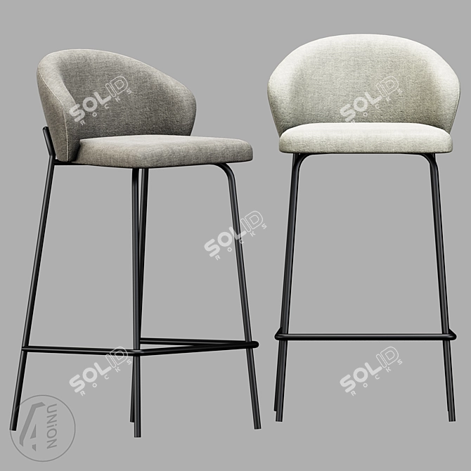 Industrial Style Barrel Chair 3D model image 2