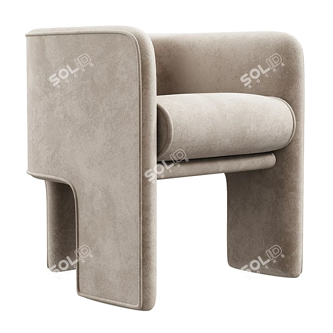  Modern Milo Baughman Armchair 3D model image 1