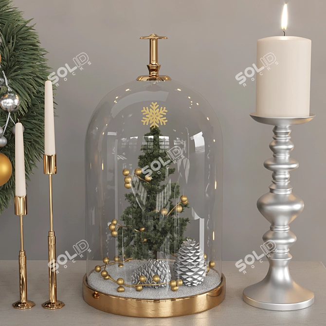 Holiday Decor Set, Festive Materials 3D model image 3