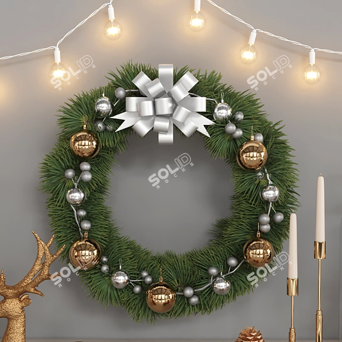 Holiday Decor Set, Festive Materials 3D model image 4