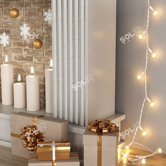 Holiday Decor Set, Festive Materials 3D model image 8