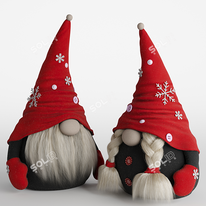 Holiday Gnome Family Set 3D model image 1