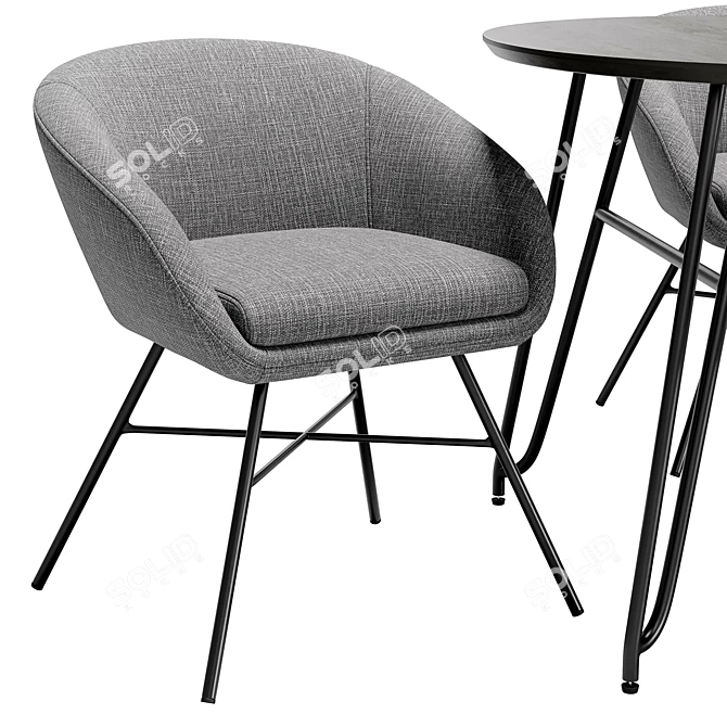 Modern Dining Chair & Table 3D model image 3