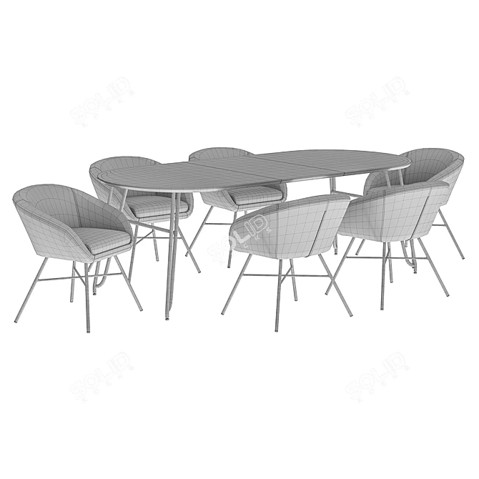 Modern Dining Chair & Table 3D model image 5