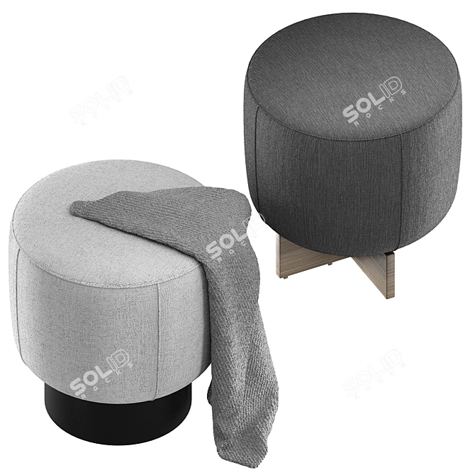 Bonaldo Belt & Cross Pouf 3D model image 2