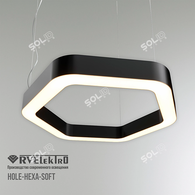 HexaSoft LED Pendant Light 3D model image 3