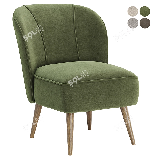 Enza Slipper Chair, 4 Colors 3D model image 2