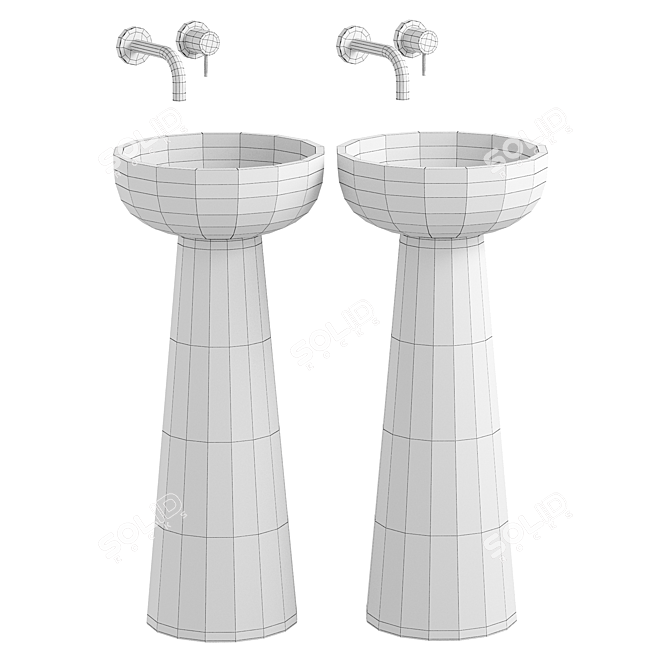 Modern Lunar Pedestal Basin Solution 3D model image 2