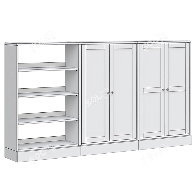 Modern Grey Havsta Storage Cabinet 3D model image 5