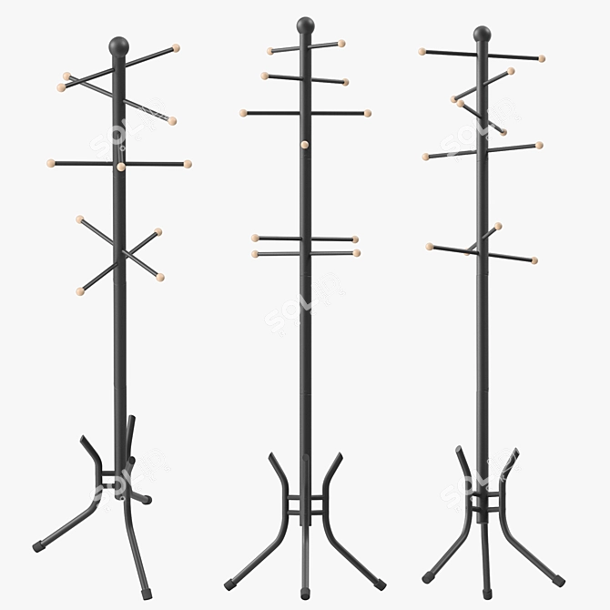 Versatile Freestanding Coat Rack 3D model image 3