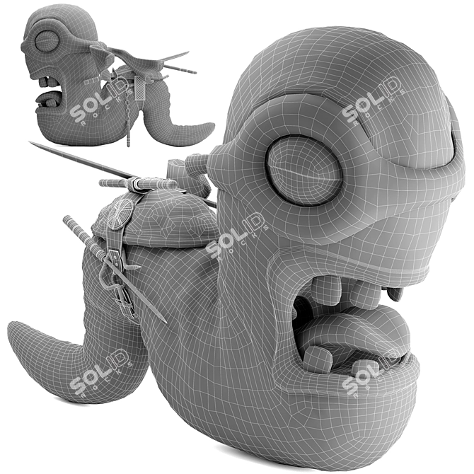 Ronin Worm Sculpture: Charming Decor 3D model image 7