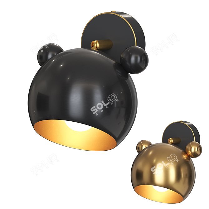 Bear W Brass Wall Lamp 3D model image 1