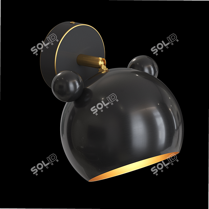 Bear W Brass Wall Lamp 3D model image 2