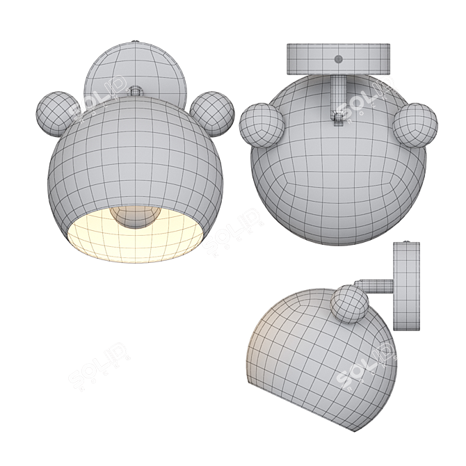 Bear W Brass Wall Lamp 3D model image 3