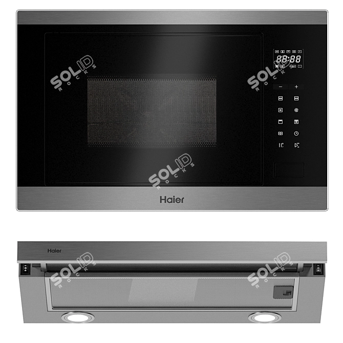 Haier White Built-In Kitchen Set 3D model image 4