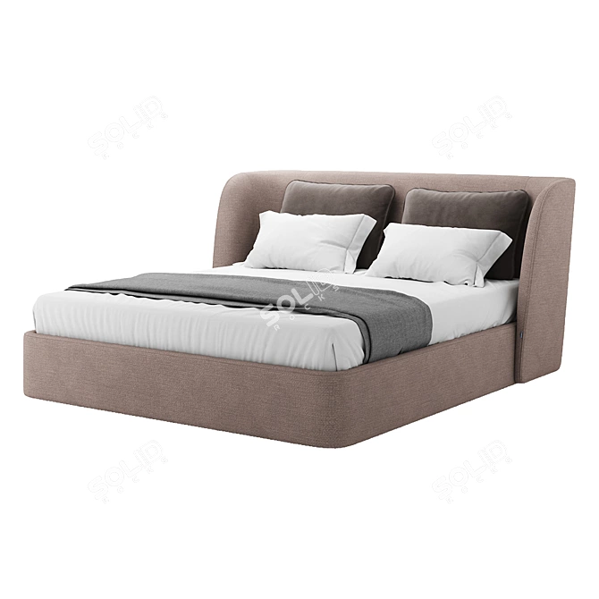 Modern Upholstered Bed with Storage 3D model image 1