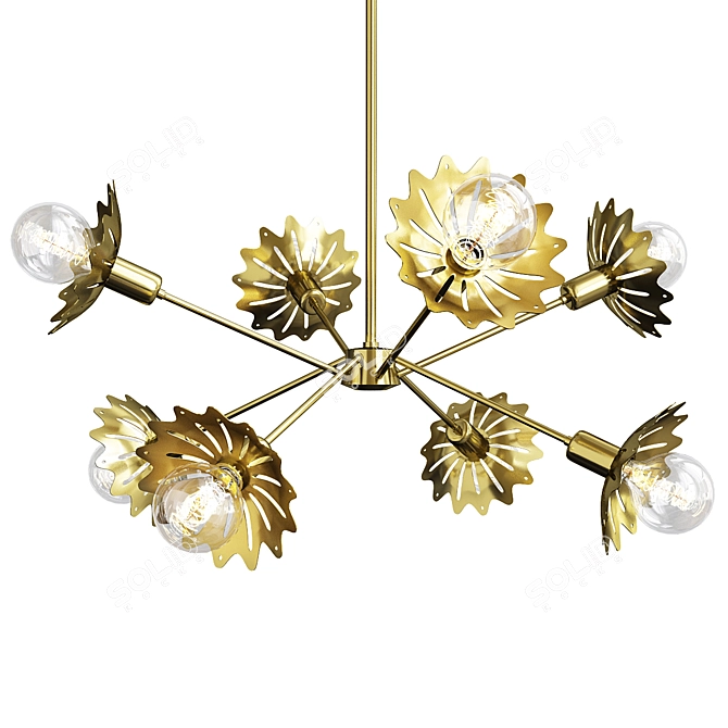 Elegant 8-Light Chandelier Fixture 3D model image 1