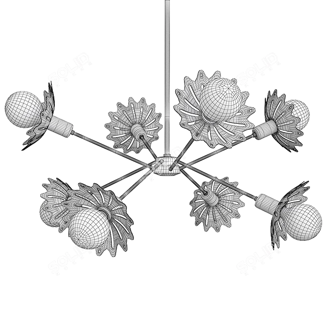 Elegant 8-Light Chandelier Fixture 3D model image 2