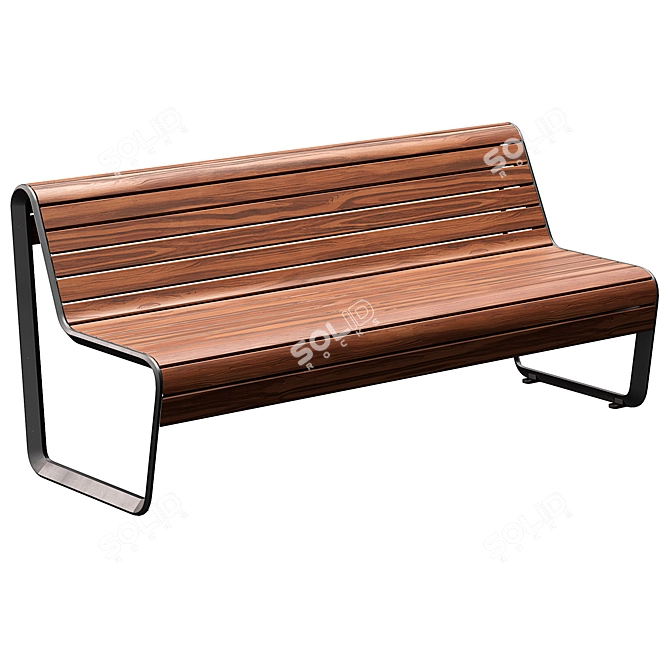 Borola Outdoor Bench 3D Model 3D model image 1