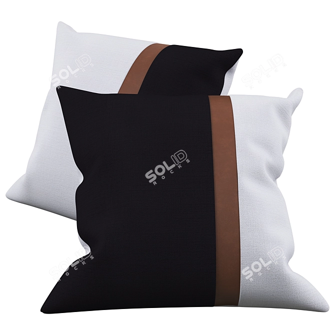 Textured Color Block Pillow Set 3D model image 2