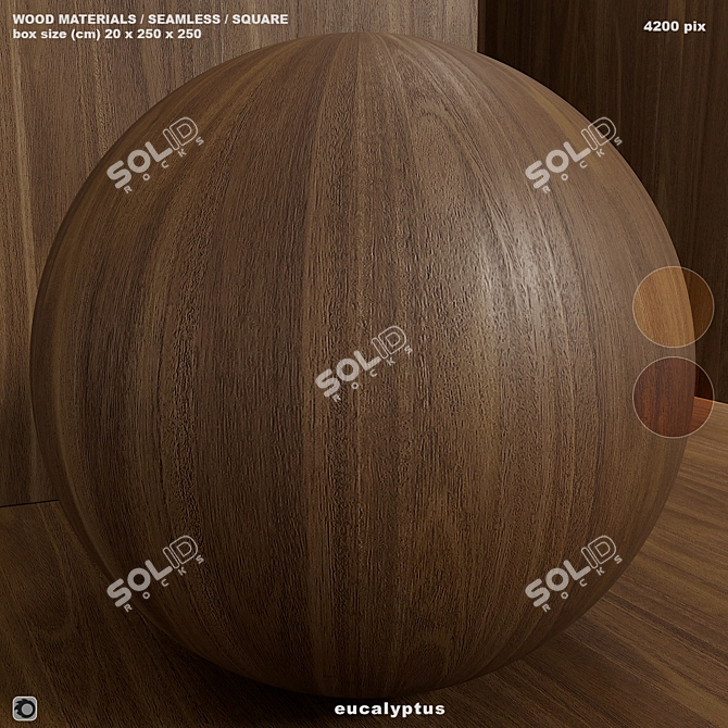 Seamless Eucalyptus Wood Material Set 3D model image 1