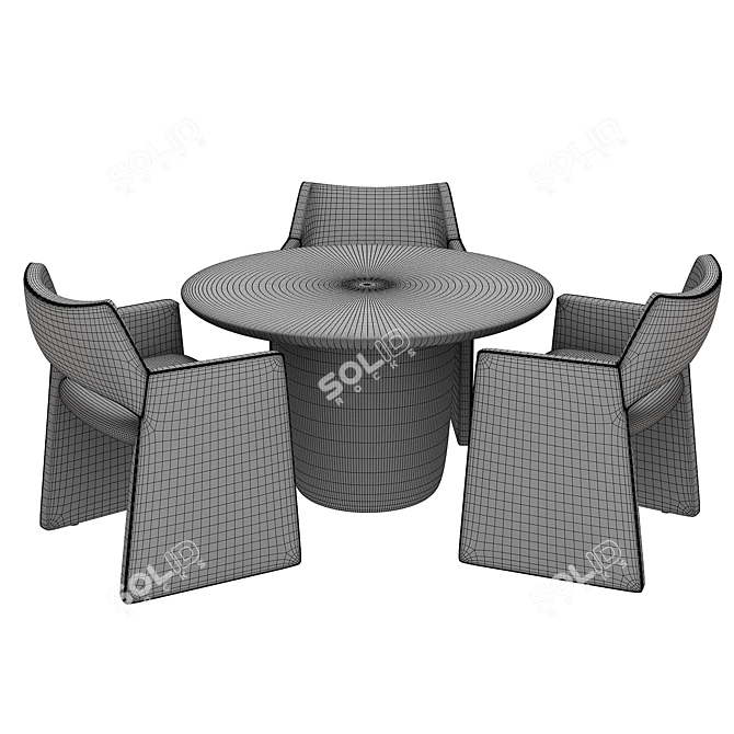 CB2 Grey Faux Mohair Armchair 3D model image 3