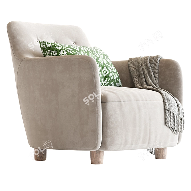 Modern Teddy Club Chair 2016 3D model image 2