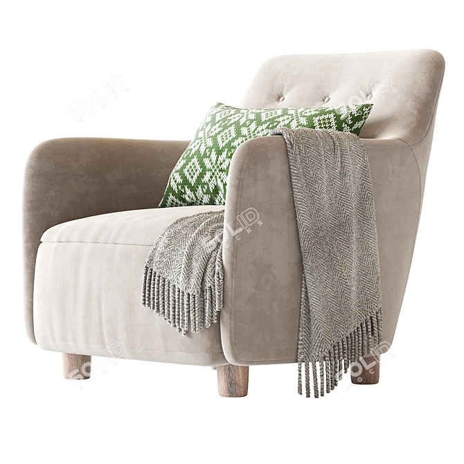 Modern Teddy Club Chair 2016 3D model image 4