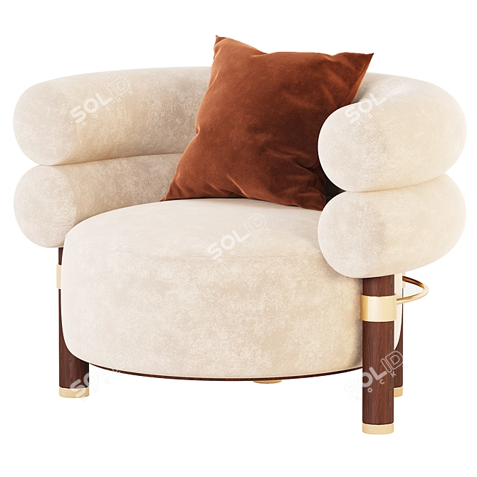  Elegant Contemporary Armchair ROGERS 3D model image 2