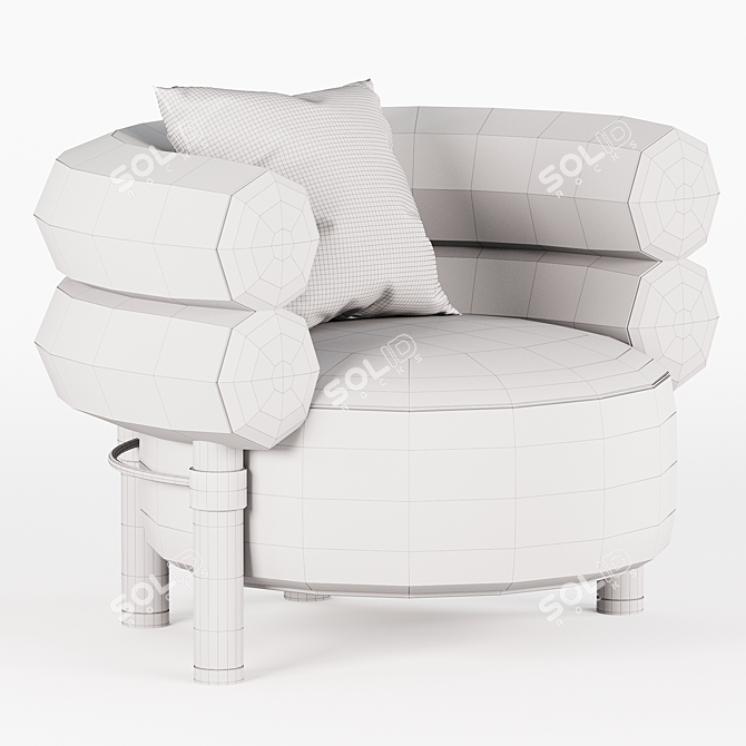  Elegant Contemporary Armchair ROGERS 3D model image 4