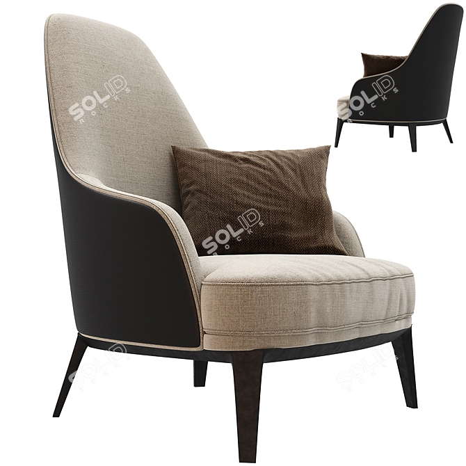 Modern Jane Large Armchair 3D 3D model image 1