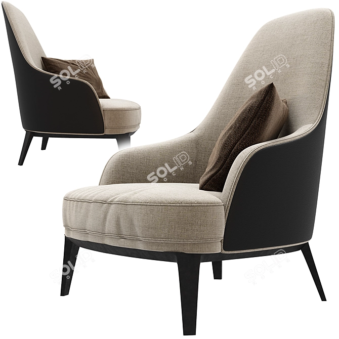 Modern Jane Large Armchair 3D 3D model image 2