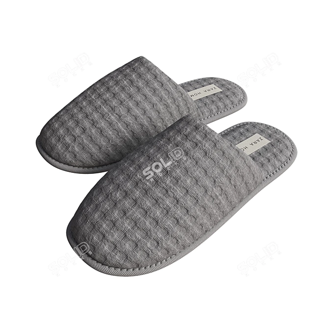 Waffle Pattern Slippers Set 3D model image 4