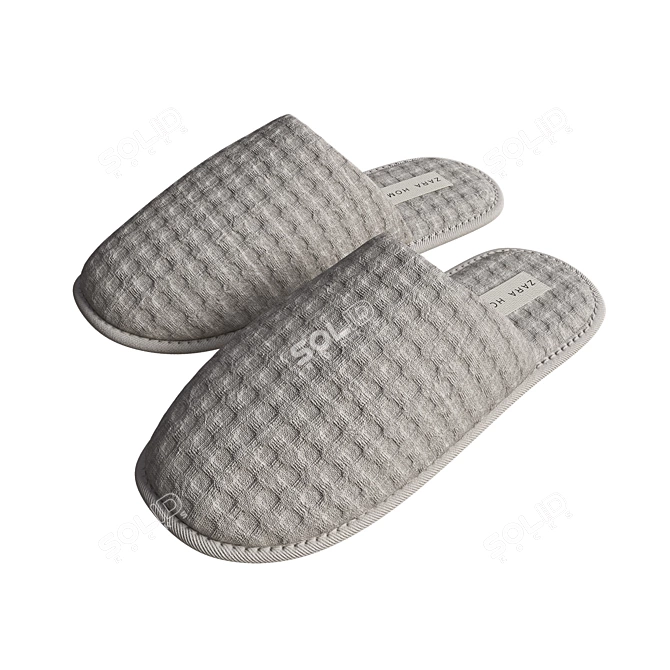 Waffle Pattern Slippers Set 3D model image 5