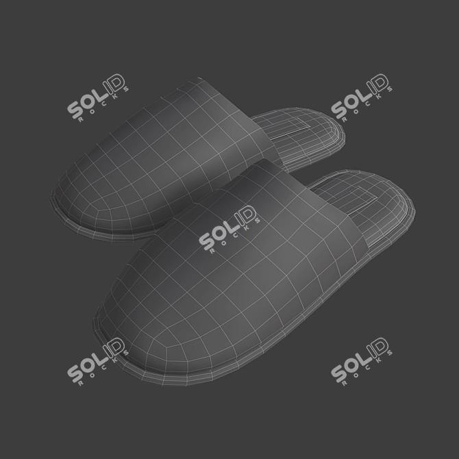 Waffle Pattern Slippers Set 3D model image 6