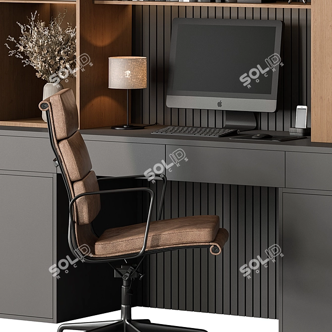 Modern Home Office Furniture Set 3D model image 3