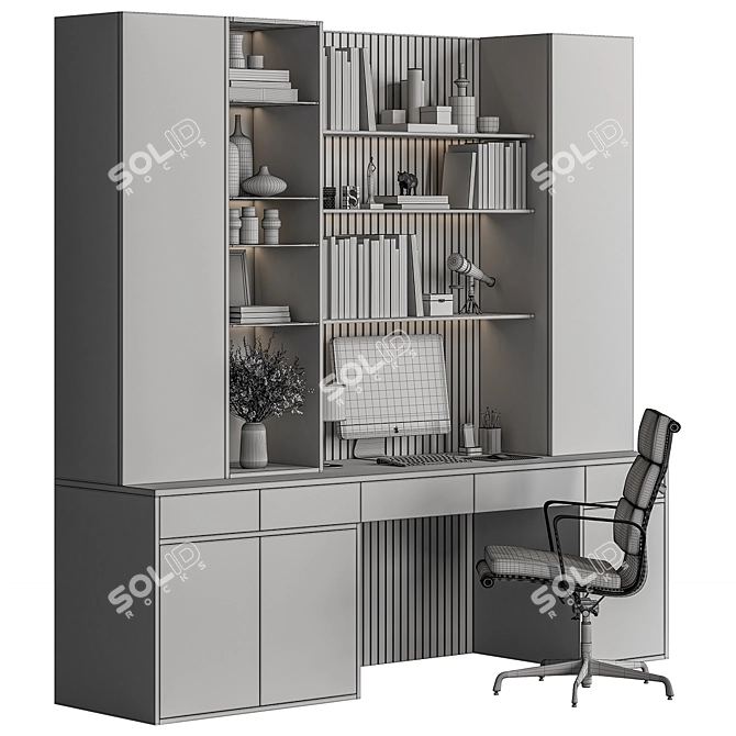 Modern Home Office Furniture Set 3D model image 6