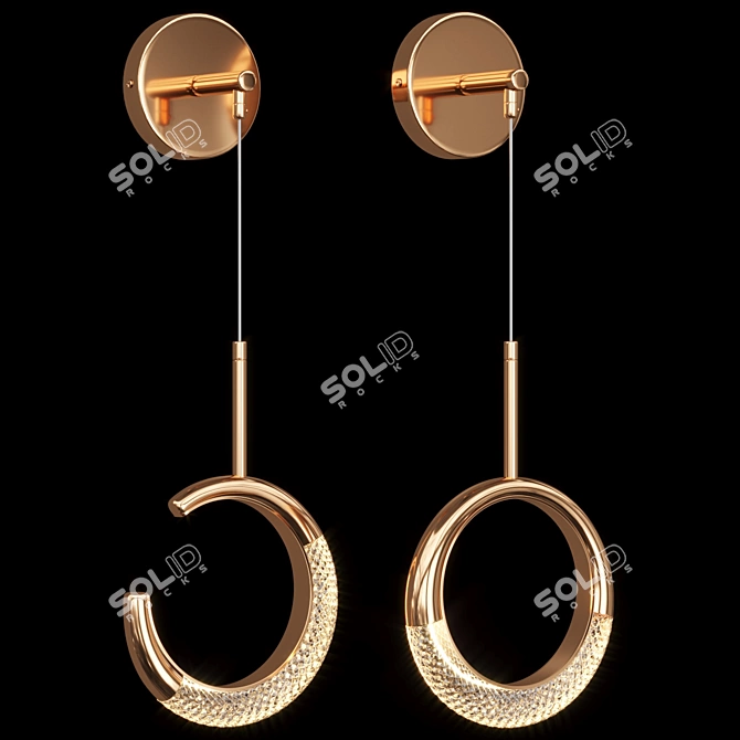 Modern LED Ring Wall Lamp 3D model image 2