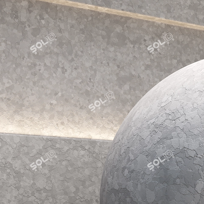 Seamless Decorative Plaster Texture Set 3D model image 4