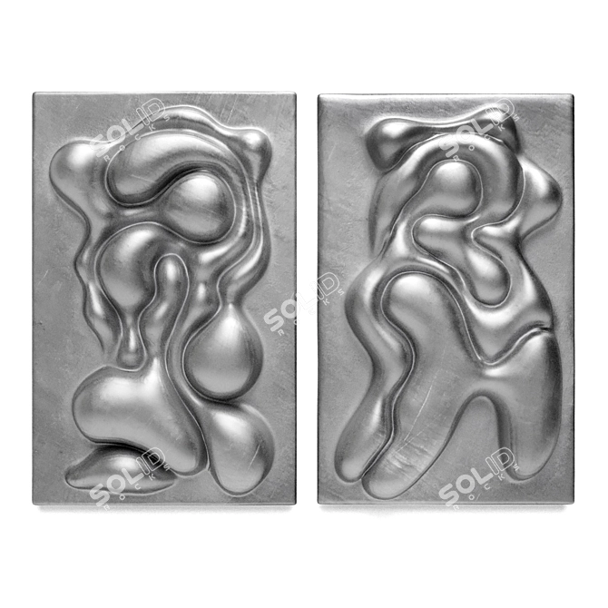 Baas Figurative Metal Wall Relief 3D model image 2