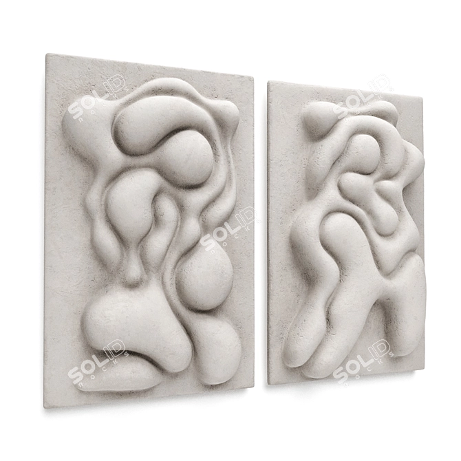 Baas Figurative Metal Wall Relief 3D model image 3