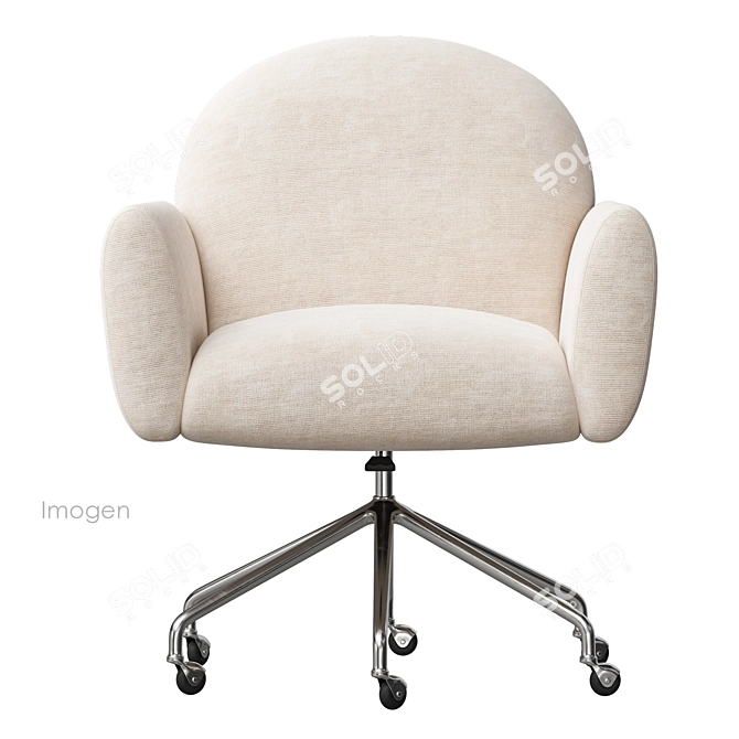 Imogen Ivory Office Chair Set 3D model image 3