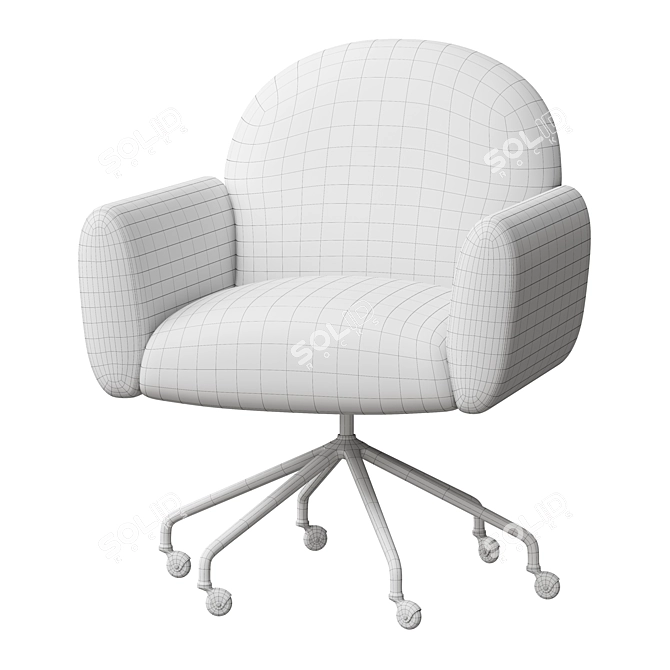 Imogen Ivory Office Chair Set 3D model image 4