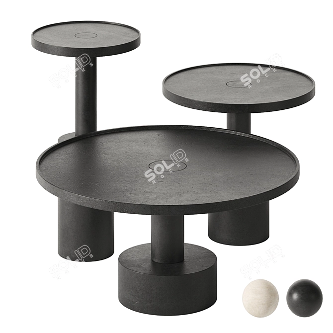 Elegant Pilar Concrete Vase Pioneered by Baxter 3D model image 1