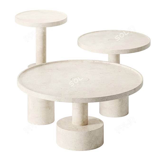 Elegant Pilar Concrete Vase Pioneered by Baxter 3D model image 2