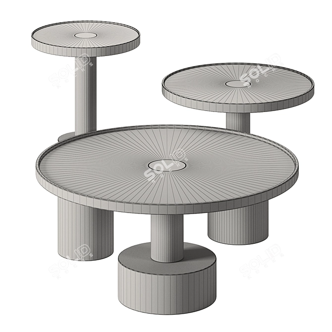 Elegant Pilar Concrete Vase Pioneered by Baxter 3D model image 5